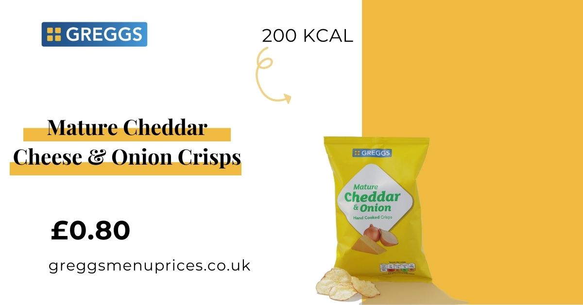 Greggs Mature Cheddar Cheese & Onion Crisps Price and Calories