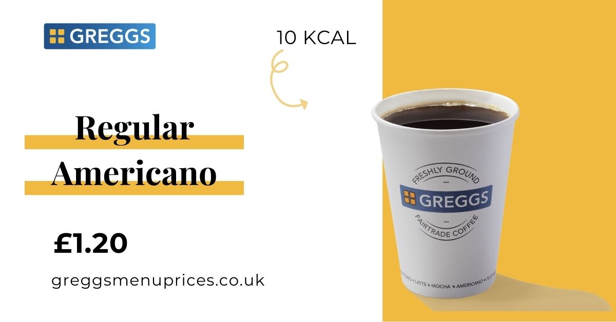 Greggs Regular Americano Price and Calories